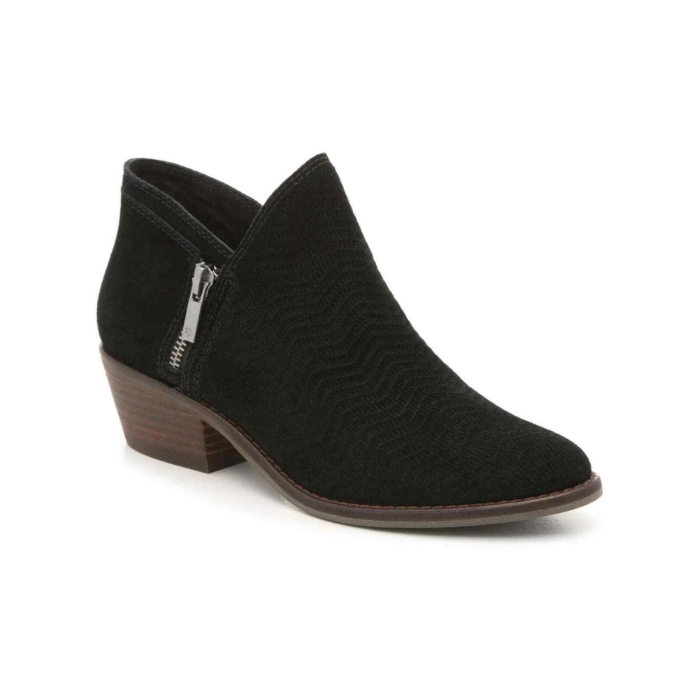 Lucky Brand Fhuna Black Oiled Suede Ankle Bootie size 8.5
